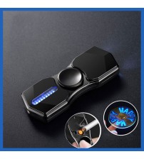 Hột Quẹt Bật Lửa Hồng Ngoại Kiêm Đèn Pin Sạc Điện USB Kiểu Dáng Spinner Tạo 12 Hiệu Ứng Đèn Led 