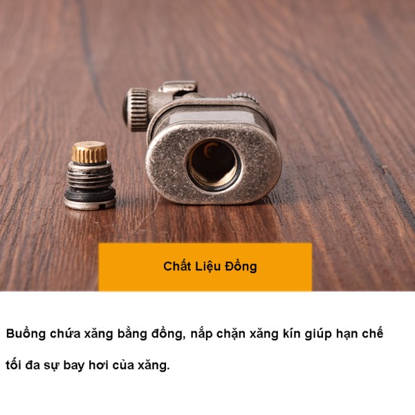 bật lửa xăng đá thủ công TC1703 siêu nhỏ