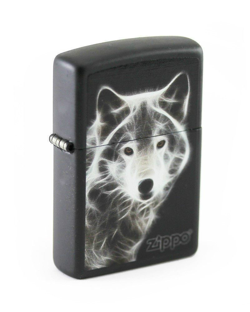 White Wolf with Logo Zippo Lighter